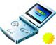 GameBoy Advance SP голубого цвета Сверхяркий